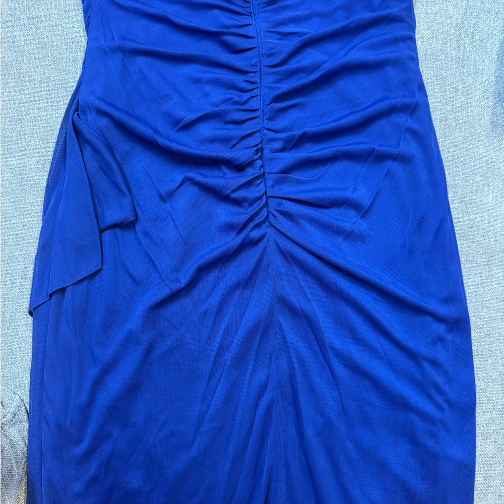 Xscape Royal Blue Lace Mini Dress - Picture 4 of 13